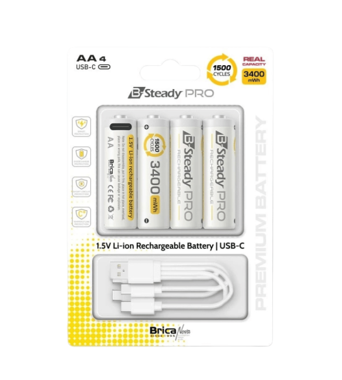 Brica B-Steady PRO 1.5V AA x4 Li-Ion Rechargeable